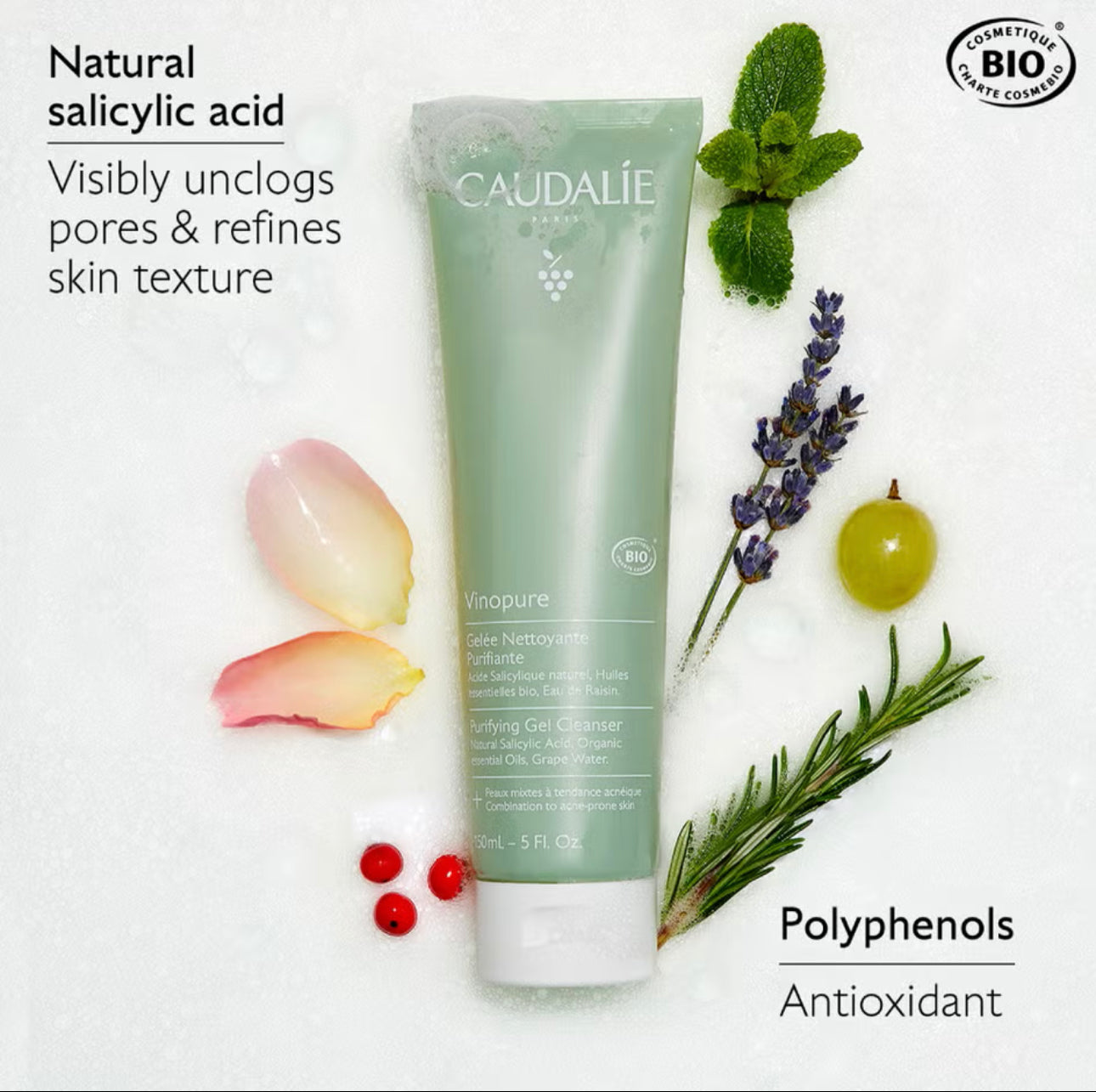 Очищуючий гель для проблемної шкіри Caudalie Vinopure Purifying Gel Cleanser