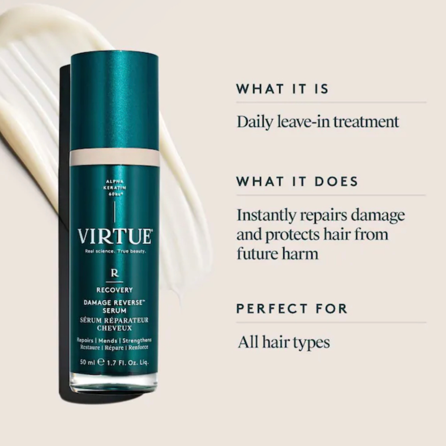 Сироватка для відновлення пошкодженого волосся Virtue Damage Reverse Serum