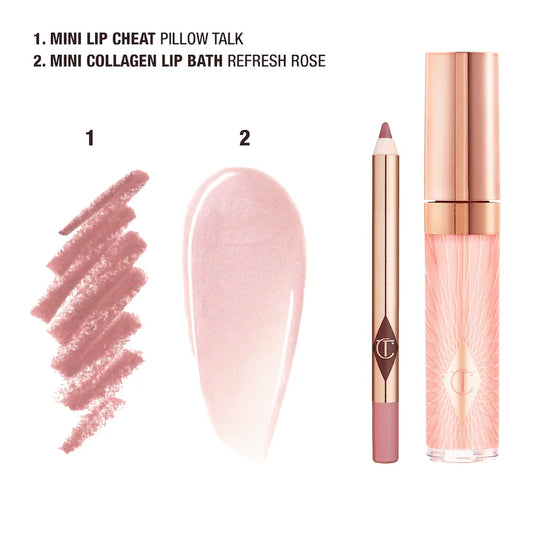 Набір олівця та блиску Charlotte Tilbury Mini Glossy Pink Lip Set