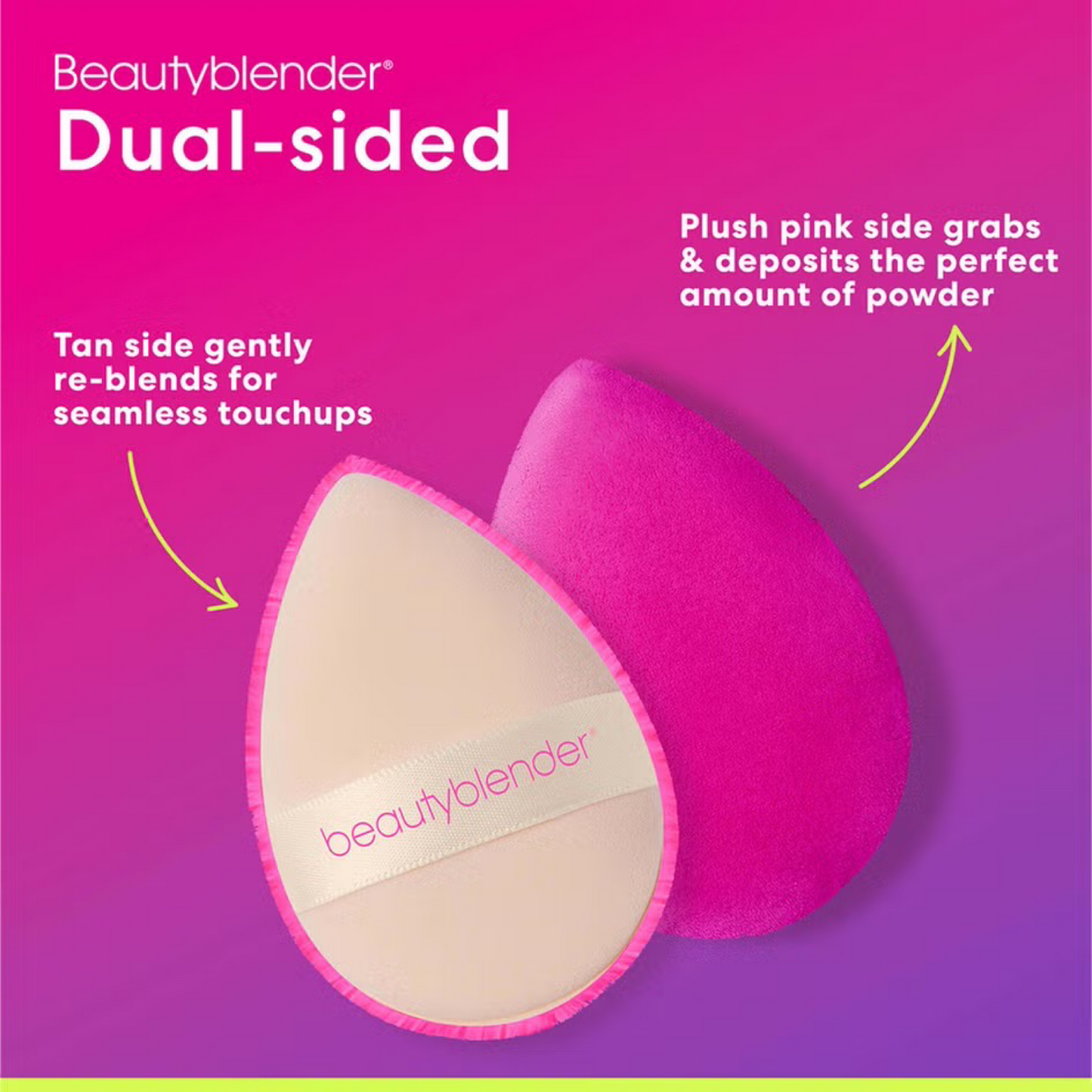 Двостороння пуховка для нанесення пудри Beautyblender Power Pocket Dual Sided Powder Puff