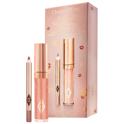 Набір олівця та блиску Charlotte Tilbury Mini Glossy Pink Lip Set